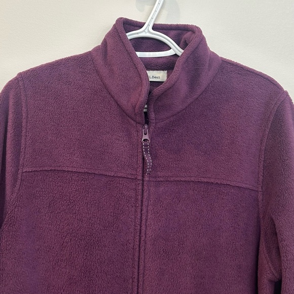 LL Bean Woman’s Winter Fleece Elderberry Robe Double Zipper Pockets Size M - Picture 3 of 13